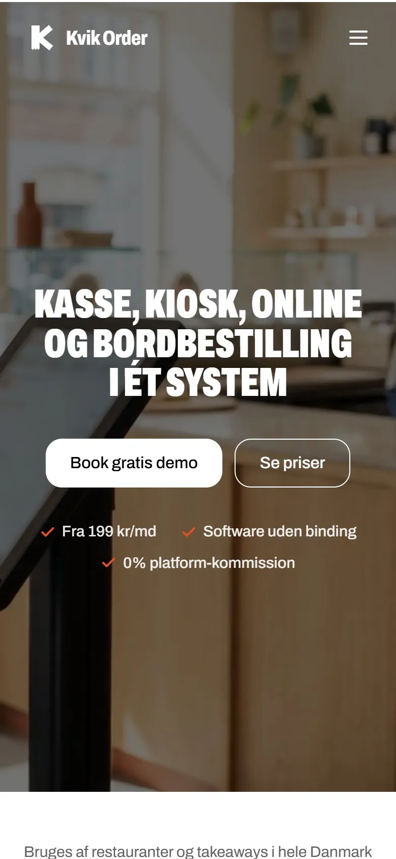 Kvik Order på mobilen