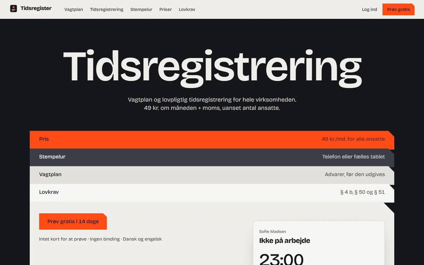 Tidsregisters forside